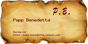 Papp Benedetta névjegykártya